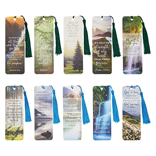 100 Pack Christian Bookmarks with Religious Scriptures, Bible Verse Book Markers (6 x 2 in)