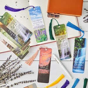 100 Pack Christian Bookmarks with Religious Scriptures, Bible Verse Book Markers (6 x 2 in)