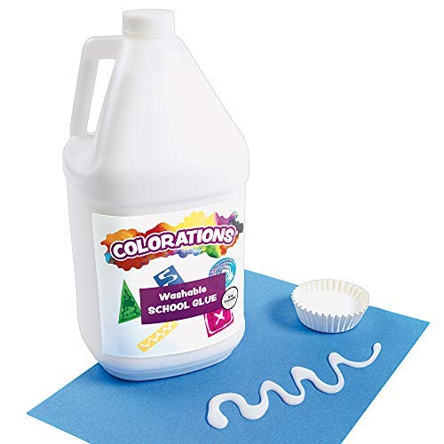 Colorations Washable White Glue, 1 gallon, Dries Clear, Gluing, Crafts, School Glue, Home Glue, Office Glue, Craft Projects, Washable Glue, Non Toxic Glue, Homeschool, Home School Use