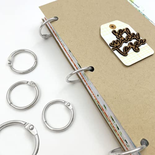 OWLKELA Binder Rings 50 Pcs, Assorted Sizes, Nickel Plated, Loose Leaf Binder Ring, Rings for Flash Cards, Index Card Rings, Book Rings, Ring Hooks, Paper Rings for School, Home or Office