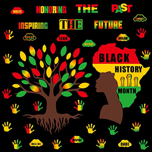 91 Pcs Black History Month Decorations for Classroom Bulletin Board Decorations Bulletin Board Cutouts Sets Wall Diversity Poster African American Celebration Bulletins for Kids Educational Decor