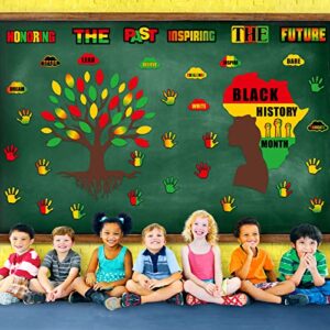 91 Pcs Black History Month Decorations for Classroom Bulletin Board Decorations Bulletin Board Cutouts Sets Wall Diversity Poster African American Celebration Bulletins for Kids Educational Decor