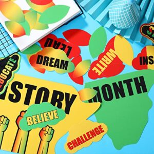 91 Pcs Black History Month Decorations for Classroom Bulletin Board Decorations Bulletin Board Cutouts Sets Wall Diversity Poster African American Celebration Bulletins for Kids Educational Decor