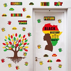 91 Pcs Black History Month Decorations for Classroom Bulletin Board Decorations Bulletin Board Cutouts Sets Wall Diversity Poster African American Celebration Bulletins for Kids Educational Decor