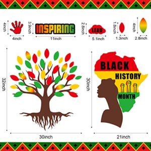 91 Pcs Black History Month Decorations for Classroom Bulletin Board Decorations Bulletin Board Cutouts Sets Wall Diversity Poster African American Celebration Bulletins for Kids Educational Decor