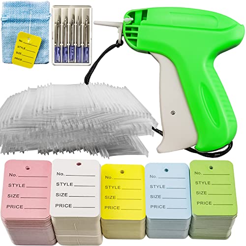 Vmiapxo 5506 Pcs Clothing Tag Machine Kit, Label Applicator Dressmaker Labels Industrial Clothing Tagger Tag Machine with 5 Pcs Steel Needles 5000 Pcs 2" Barbs Fasteners 500 Pcs Price Tags