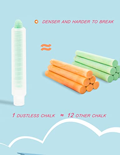 Non-toxic Dustless Chalk for Kids, Colored Chalk With Holder The Best Art Tool for Blackboard Kids Children Drawing Writing,6PCS