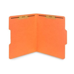 50 Assorted Color Fastener File Folders - 1/3 Cut Reinforced Tab - Durable 2 Prongs Bonded Fastener Designed to Organize Standard Medical Files, Law Client Files, Office Reports - Letter Size