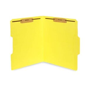 50 Assorted Color Fastener File Folders - 1/3 Cut Reinforced Tab - Durable 2 Prongs Bonded Fastener Designed to Organize Standard Medical Files, Law Client Files, Office Reports - Letter Size