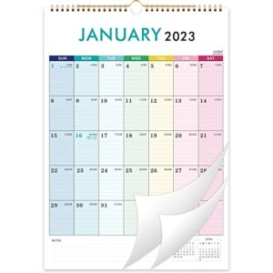 Wall Calendar 2023-2024 - Calendar 2023-2024, Jan. 2023 - Jun. 2024, 12" x 17", 2023 Wall Calendar with Thick Paper, Twin-Wire Binding + Hanging Hook + Large Blocks with Julian Dates - Colorful Lump