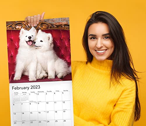 Puppies 2023 Hangable Wall Calendar - 12" x 24" Open - Cute Funny Dog Photo Gift - Sturdy Thick Puppy Dogs Photography - Large Full Page 16 Months for Organizing & Planning - Includes 2022