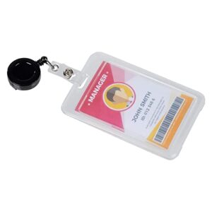 100 Pack Retractable ID Badge Reel for Card Holders with Clips, Nurses and Teachers, Office Supplies (26.5 in)