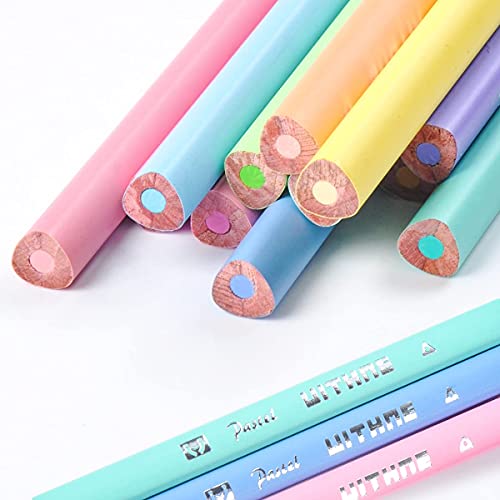 ECOTREE Macaron Colored Pencils, soften wood, Pastel coloring for adult and kids, Pack of 12