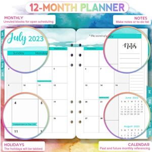 2023 Planner Refills - Planner Refills 2023, 2023 Weekly & Monthly Planner Refills, 2023 Planner Inserts, A5 Planner Refills, A5 Planner Inserts, 5-1/2" x 8-1/2", Jan.2023-Dec.2023, 7-Hole Punched - Watercolor Ink