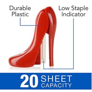 Swingline Stapler, High Heel Stapler, Fun Desk Accessories, Novelty Desk Décor, 20 Sheet Capacity, Plastic, Red (70972)