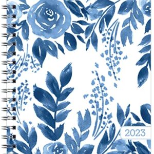 HARDCOVER 2023 Planner: (November 2022 Through December 2023) 8.5"x11" Daily Weekly Monthly Planner Yearly Agenda. Bookmark, Pocket Folder and Sticky Note Set (Blue Bloom)