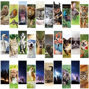 120 Pieces Cool Bookmarks for Kids Inspirational Animal Bookmarks Space Galaxy Sky Bookmarks Adventure Bookmarks for Men Women, Book Marks for Book Lovers Students Reading Gifts (Vivid Animal)