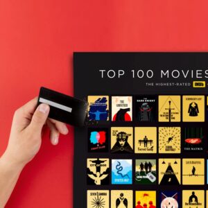 Official IMDb Top 100 Movies Scratch Off Poster - Made in USA with IMDb - Premium Bucket List - 16.5x23.4" - Unique Gift for Film Lovers Featuring 100 Top IMDb Films of All Time