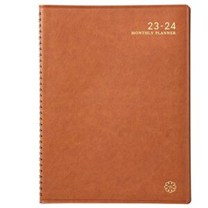 monthly planner 2023-2024 – 18 monthly planner 2023-2024 from july 2023 to december 2024, planner 2023-2024 with tabs, leather calendar planners, twin-wire binding+inner pocket+contacts+passwords