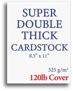 120lb cover thick cardstock paper – plain heavy bright white stock – 8.5″ x 11″ – inkjet/laser printer compatible (50 sheets)