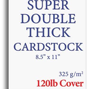 120lb Cover Thick Cardstock Paper - Plain Heavy Bright White Stock - 8.5" x 11" - Inkjet/Laser Printer Compatible (50 Sheets)