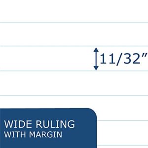 Roaring Spring Lefty Wirebound Spiral Left Handed Notebook, One Subject, 8.5"x10.5", 100 White Sheets Wide Ruled Paper, Asst Colors, Right Side Wire For Easier Use, Perforated, 3 Hole Punched