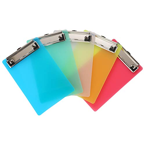 Mini Clipboard, Mymazn Small Clipboard 4.7x7.3 Inch Pretty Cute Clipboard Memo Size Pocket Clipboard Tiny A6 Clip Boards Plastic (5 Pack)