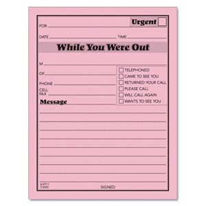 tops while you were out one-sided note pads, 4.25 x 5.5 inches, pink, 50 sheets per pad, 12 pads per pack (3002p)