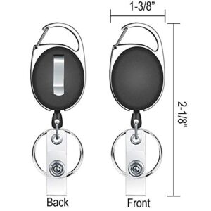 selizo 12 Packs Retractable ID Badge Card Holder Carabiner Badge Reel with Belt Clip and Key Ring, Assorted Colors