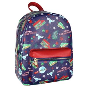national lampoon’s christmas vacation allover pattern faux leather mini backpack