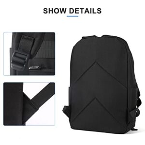 coowoz School Backpack Black Bookbag College High School Bags For Boys Girls Travel Rucksack Casual Daypack Laptop Backpacks(Black5)