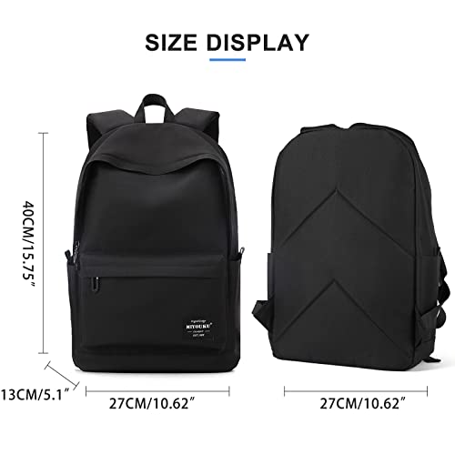 coowoz School Backpack Black Bookbag College High School Bags For Boys Girls Travel Rucksack Casual Daypack Laptop Backpacks(Black5)