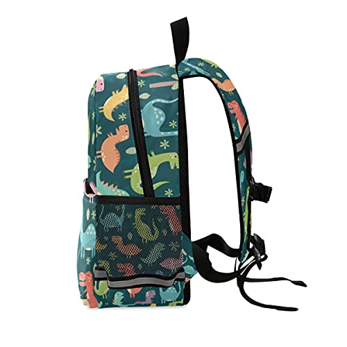 ALAZA Cute Dinosaur Toddler Backpack for Boys Girls,Colorful Dinosaur Kid's Backpack,Kindergarten Children Bag Preschool Nursery Travel Bag Daycare Bag with Safety Leash