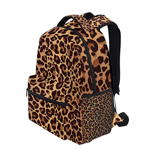 AUUXVA Animal Leopard Print Durable Backpack College School Book Shoulder Bag Travel Daypack for Boys Girls Man Woman