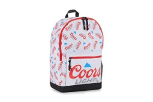 coors light mens allover backpack as cold as the rockies bookbag – the mountains are blue knapsack for men, women, adults (grey)