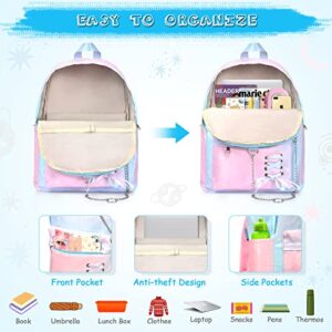 Girls Backpack, Gradient Lightweight Kids School Backpacks for Girls, Cute Book Bag for Girl for Kid Students Elementary Middle School, Kids' School Bag, 16.5*12*5in Pink