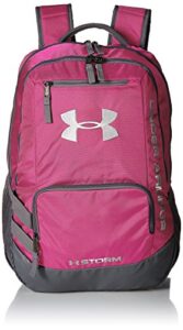 under armour team hustle backpack, tropic pink (654)/silver, one size fits all
