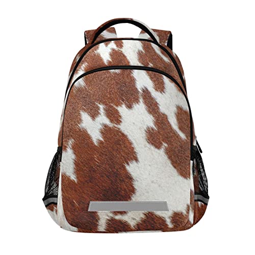 Dairy Cow Skin Print School Backpacks with Chest Strap for Teens Boys Girls,Lightweight Student Bookbags 17 Inch, Creative Casual Daypack Schoolbags