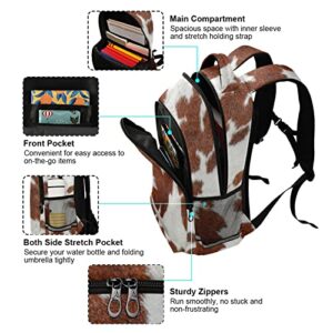 Dairy Cow Skin Print School Backpacks with Chest Strap for Teens Boys Girls,Lightweight Student Bookbags 17 Inch, Creative Casual Daypack Schoolbags