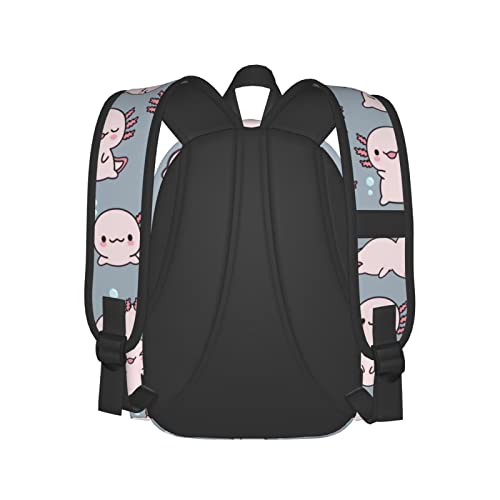 Ennankob Axolotl Pattern Backpacks 3d Casual Light Weight Backpack Bookbag For Girls Boys Teens Black