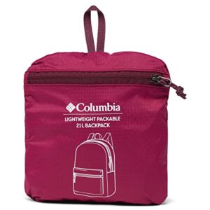 Columbia Unisex Lightweight Packable 21L Backpack, Red Onion, One Size