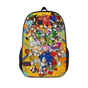 fuyeyoso anime sonic the hedgehog 17 inch lightweight backpack boys girls shoulder bags large capacity for gift
