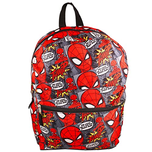 Spiderman Backpack and Lunch Box for Boys Set - Spiderman Backpack for Boys 7-8 Bundle with Backpack, Spiderman Lunch Bag, Water Bottle, Stickers, More | Spiderman Backpack Kids