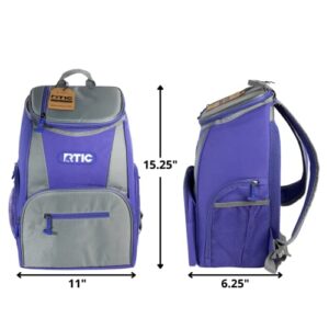 RTIC Lightweight Backpack Cooler 15 Can, Lavender & Grey, Portable Insulated Bag for Men & Women, Leak Proof Material