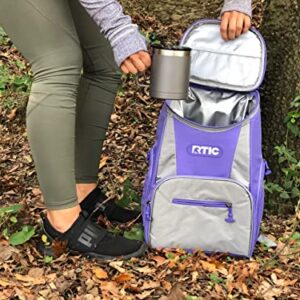 RTIC Lightweight Backpack Cooler 15 Can, Lavender & Grey, Portable Insulated Bag for Men & Women, Leak Proof Material