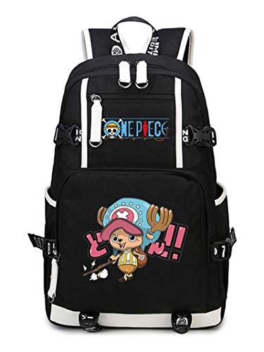 WANHONGYUE One Piece Tony Tony Chopper Anime Backpack Student Schoolbag Laptop Book Bag Casual Dayback Black 19, One Size