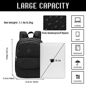 Compact Hiking Nylon Waterproof Laptop Backpack Purse for Women Teen Girls and Men, Small Lightweight Travel Casual Outdoor Dayback