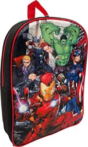 ruz avengers boy’s 15″ backpack (black-red)