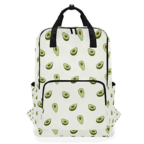 MOYYO Healthy Fruit Avocado School Backpack College Bookbag Water Resistant Laptop Backpack Casual Lightweight Travel Backpack for Teens Girl Women, 10.5x5.5x15 inch