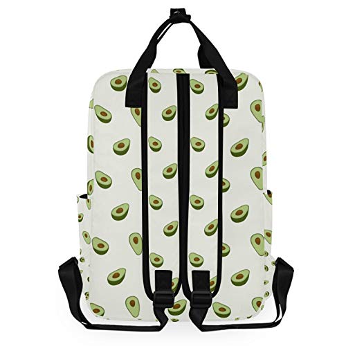 MOYYO Healthy Fruit Avocado School Backpack College Bookbag Water Resistant Laptop Backpack Casual Lightweight Travel Backpack for Teens Girl Women, 10.5x5.5x15 inch